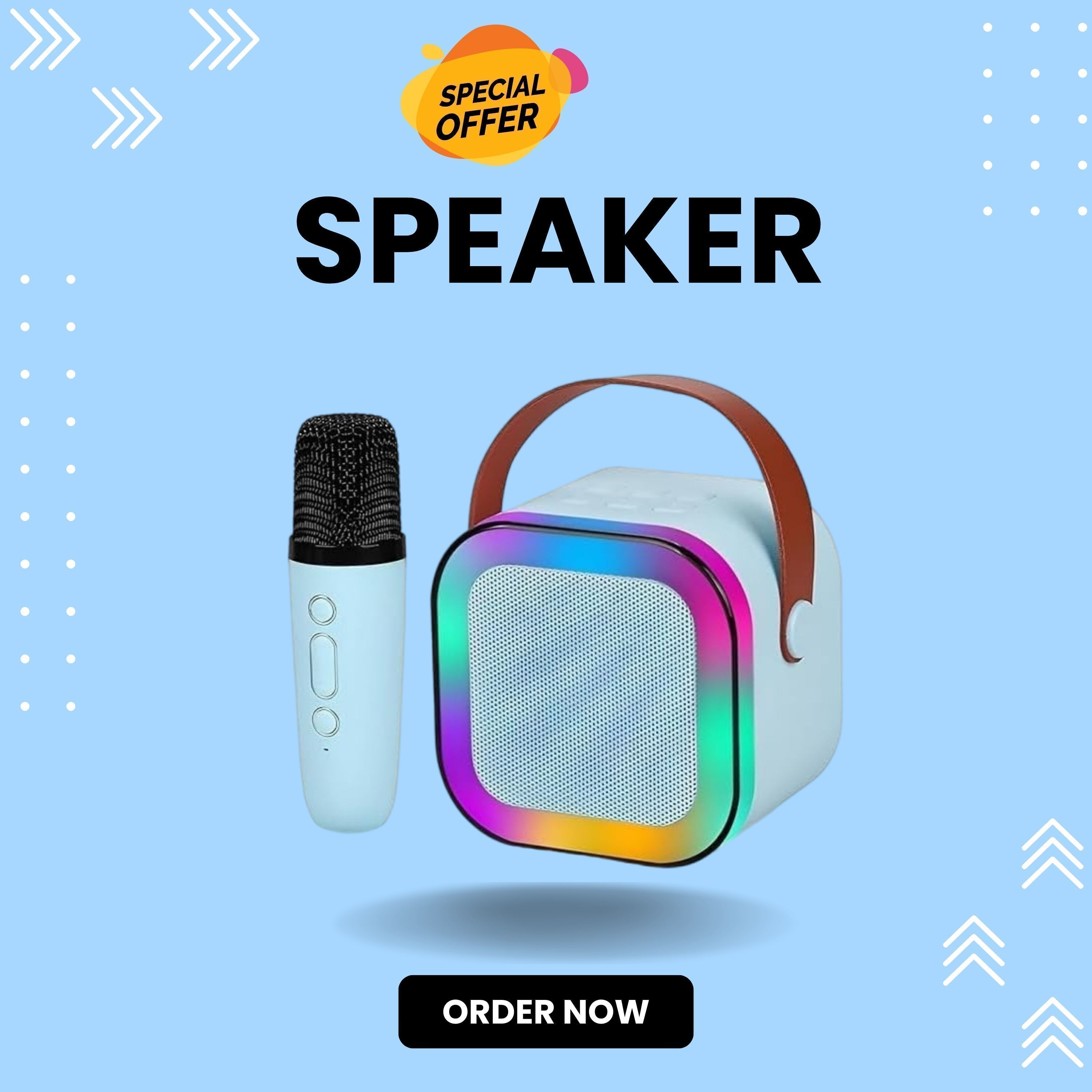 Vini enterprise 10W Bluetooth Speaker Wireless Karaoke Mic Speaker with RGB Light speakersWE113 10 W Bluetooth Party Speaker-image-38