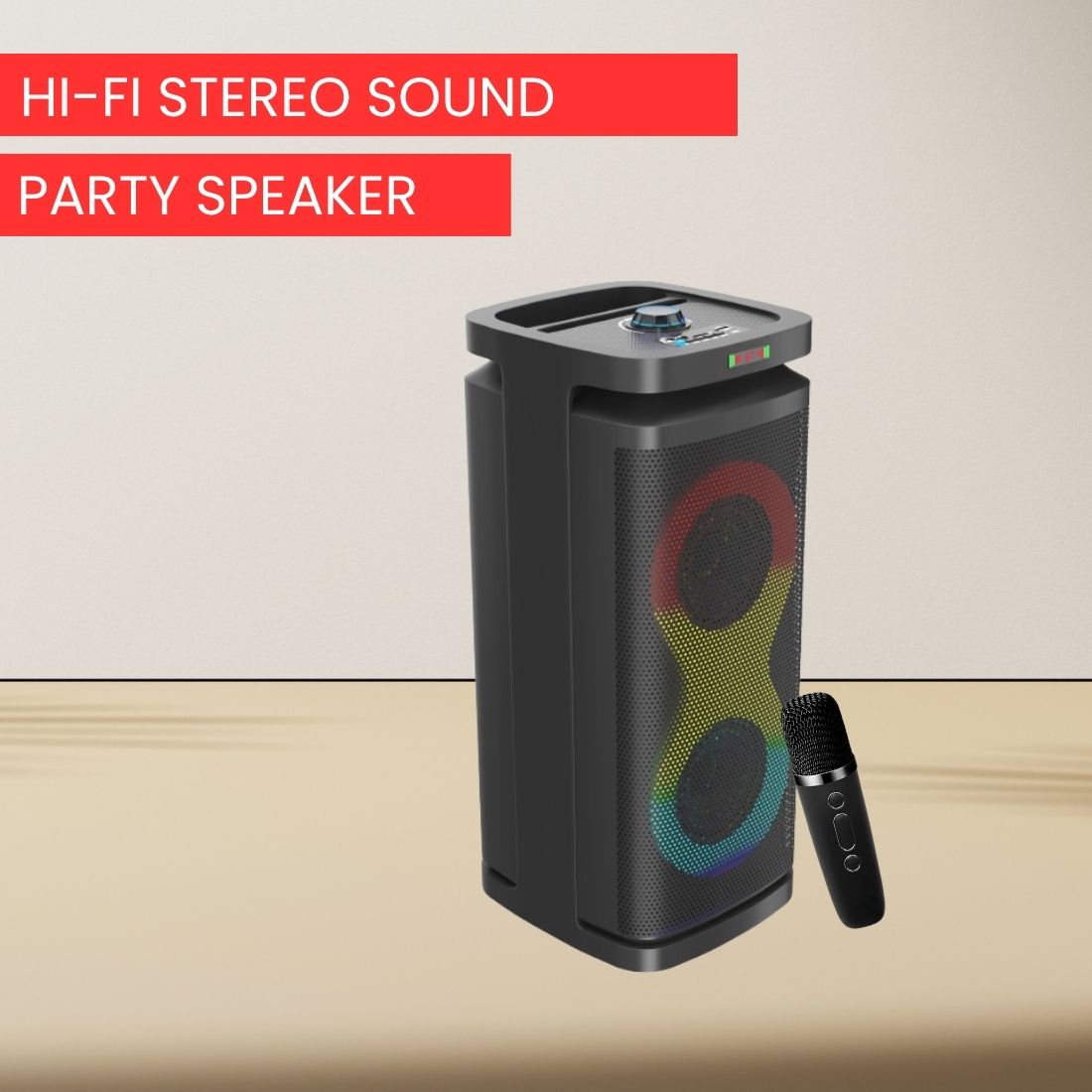 GUGGU A1 (WIRELESS BLUETOOTH PARTY SPEAKER)Dynamic Thunder Sound With Wireless MicB350 40 W Bluetooth Party Speaker-image-42