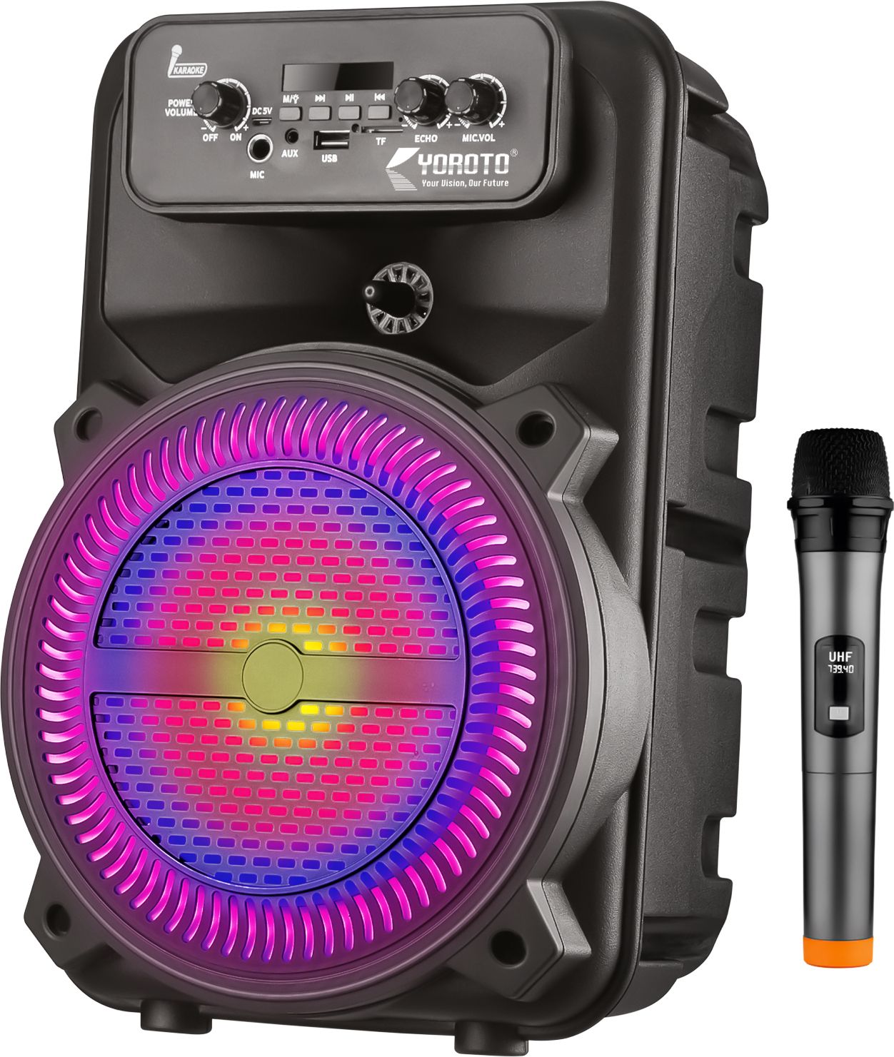 YOROTO Bluetooth Party Speaker with Wireless Mic, Bass Boosted, RGB Light & Tws Mode 40 W Bluetooth Party Speaker-image-49