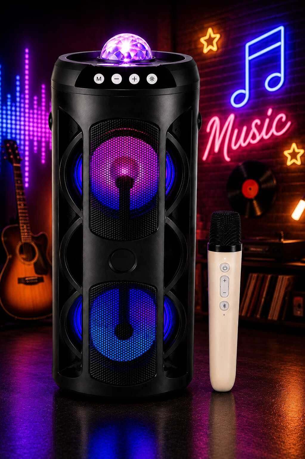ZEKLY PrismGlow 50W Party Speaker|Crystal RGB Dome Light|Dual Woofer|Wireless Mic| 50 W Bluetooth Party Speaker-picture-43