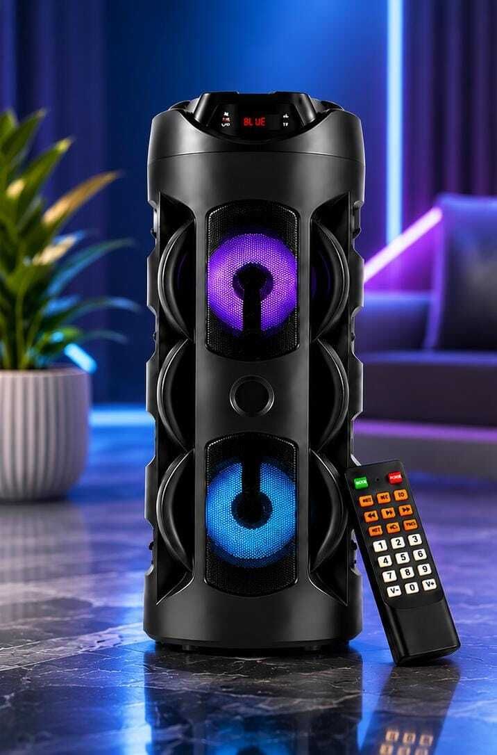 3RY 40W Portable Bluetooth Tower Speaker with Dual Woofer, LED RGB Lights & Remote 40 W Bluetooth Party Speaker-image-24