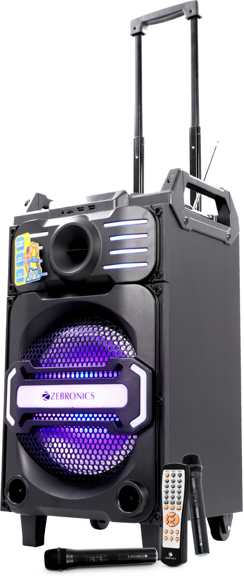 ZEBRONICS Zeb-Octane , Trolley DJ , Dual Wireless ,LED display , 48 W Bluetooth Party Speaker-image-35