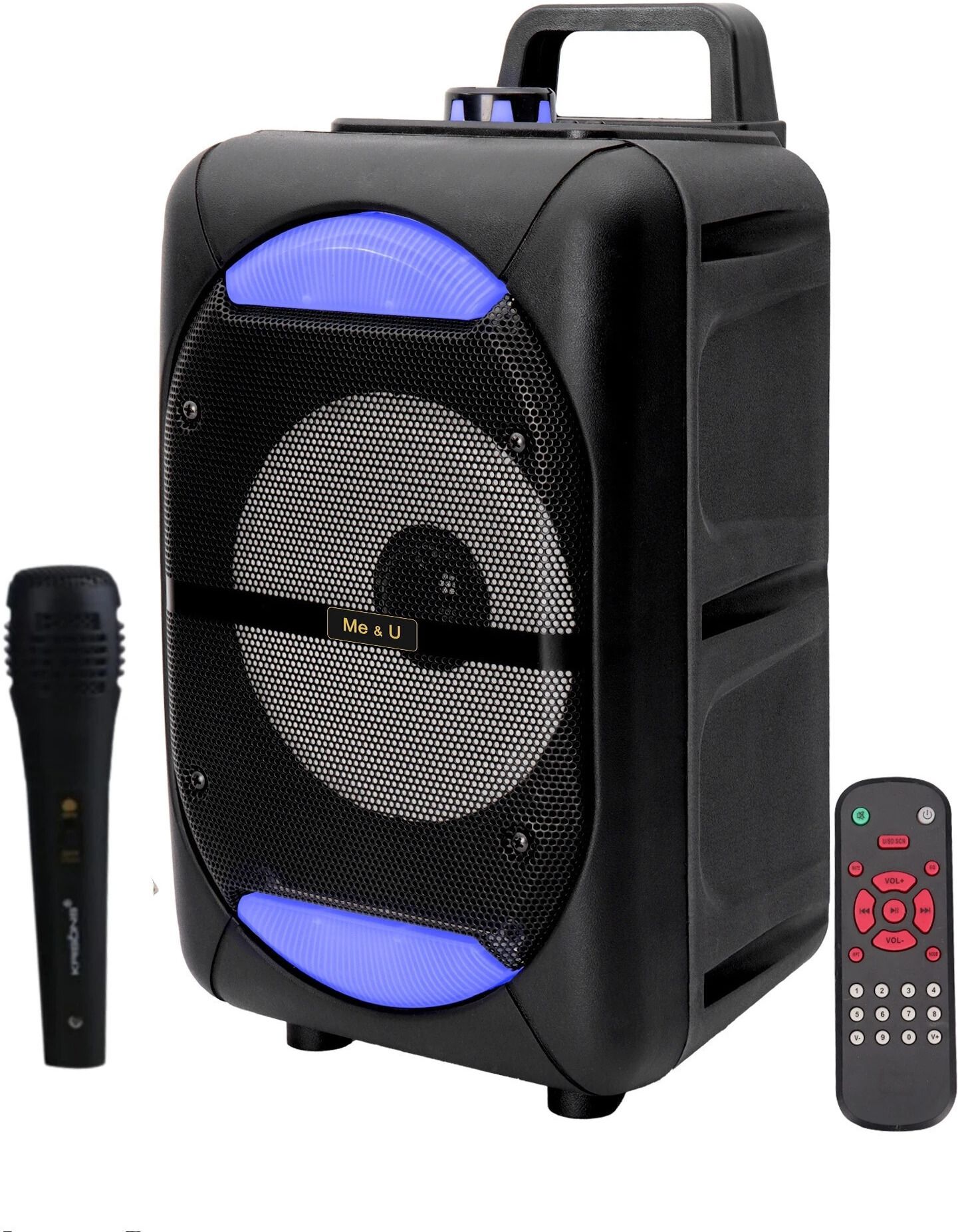 ME&U Stonepro 8 hours play time with Bluetooth Karaoke Wired Mic RGB light FM USB AUX 60 W Bluetooth Party Speaker-image-43