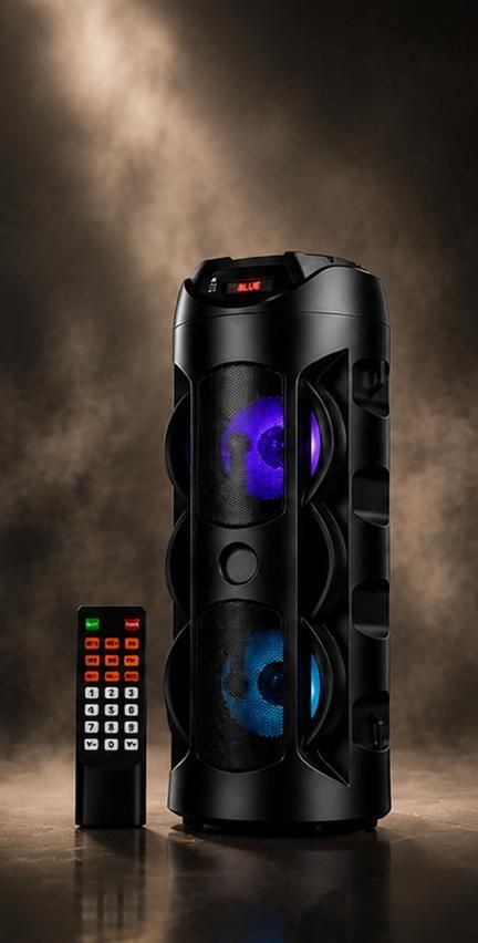 APH PRIME DJ Speaker & Sound Box . 40W Tower Speaker | Dual Woofer RGB Lights | Remote | 40 W Bluetooth Party Speaker-image-12