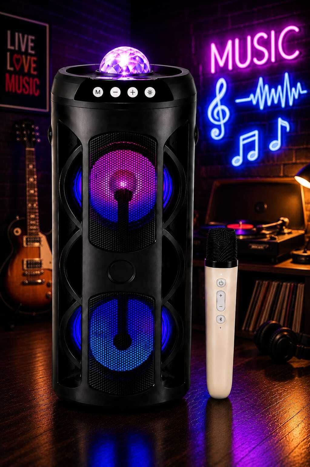 ZEKLY PrismGlow 50W Party Speaker|Crystal RGB Dome Light|Dual Woofer|Wireless Mic| 50 W Bluetooth Party Speaker-image-38