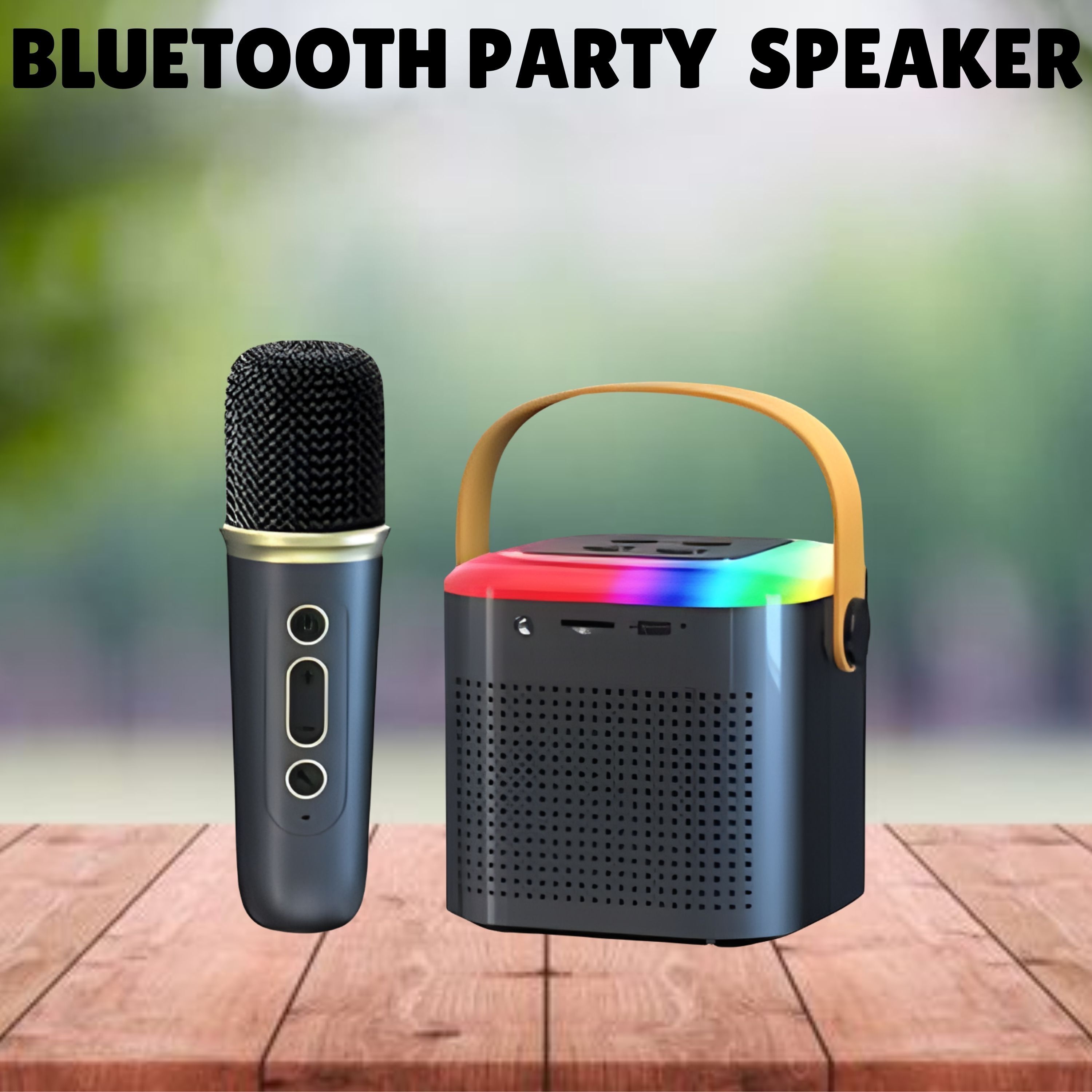 GUGGU Bluetooth Speaker Support SD Card/Aux/USB With Karaoke Mic and RGB Lights J462 10 W Bluetooth Party Speaker-image-20