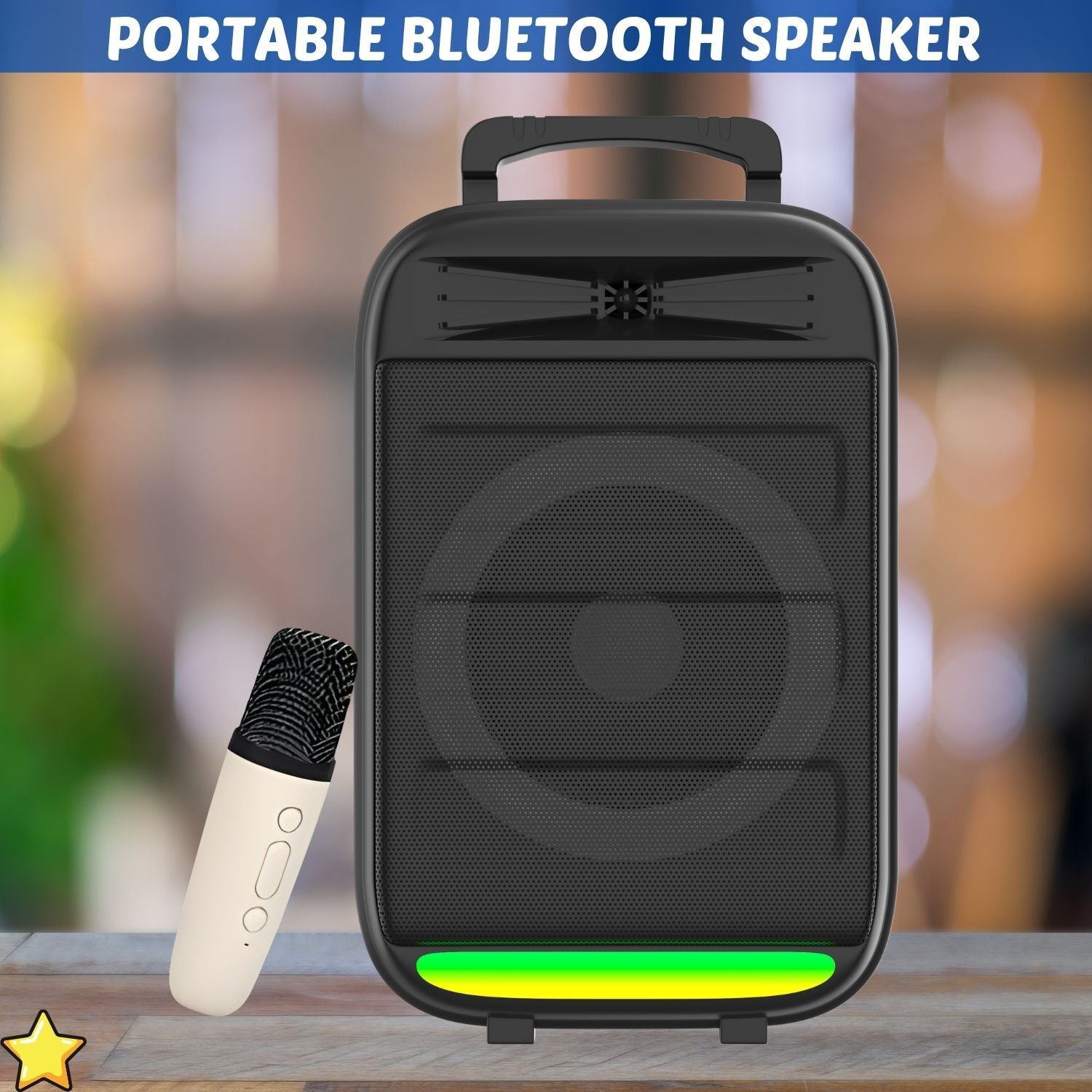 APENTERPRISES Monster (BLUETOOTH TROLLEY PARTY SPEAKER) High Bass Sound With Karaoke MicNG353 35 W Bluetooth Party Speaker-image-45