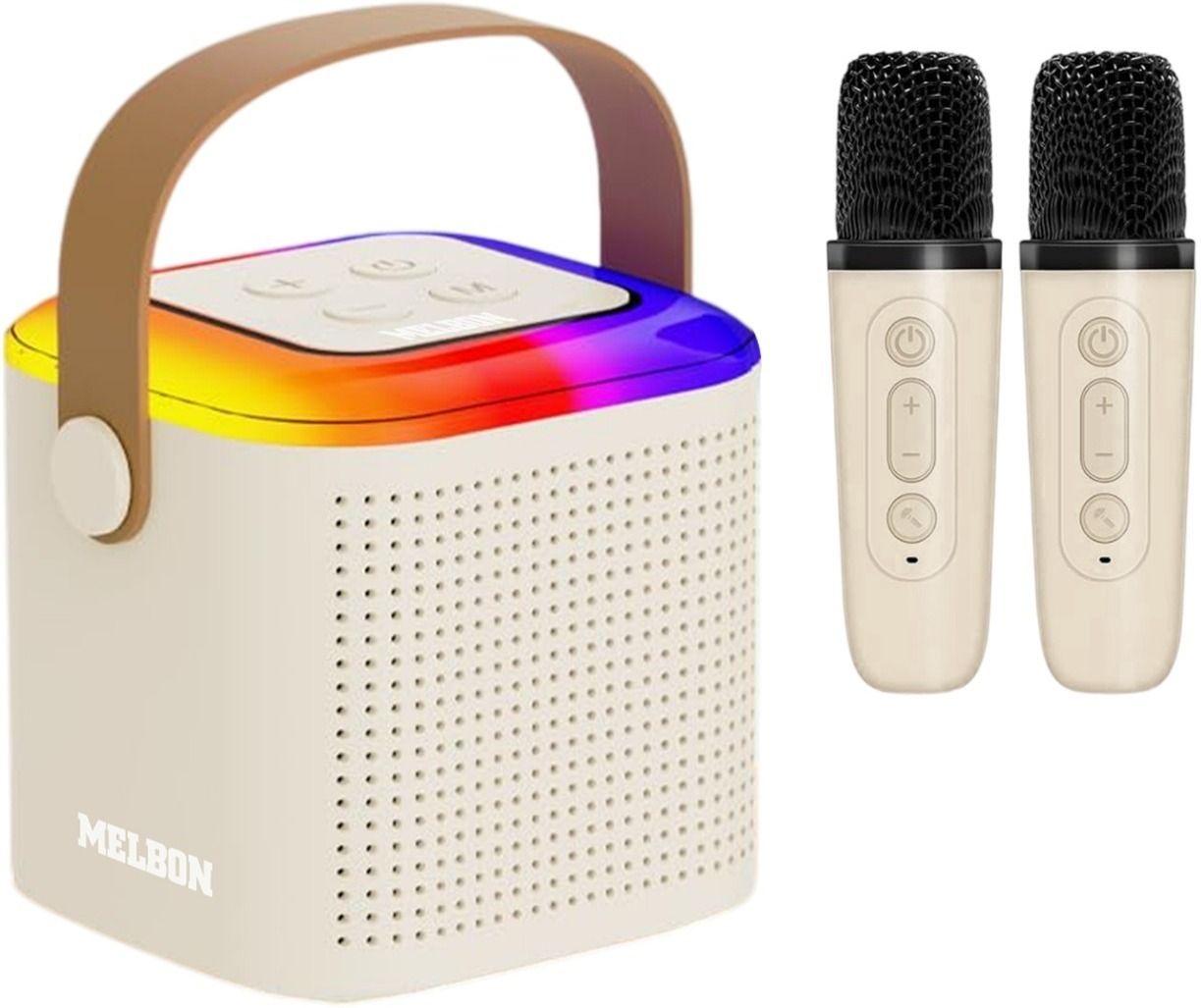Melbon Mini Vocal Portable Karaoke – Wireless Bluetooth Sound Speaker with Dual Mic 10 W Bluetooth Party Speaker-image-2