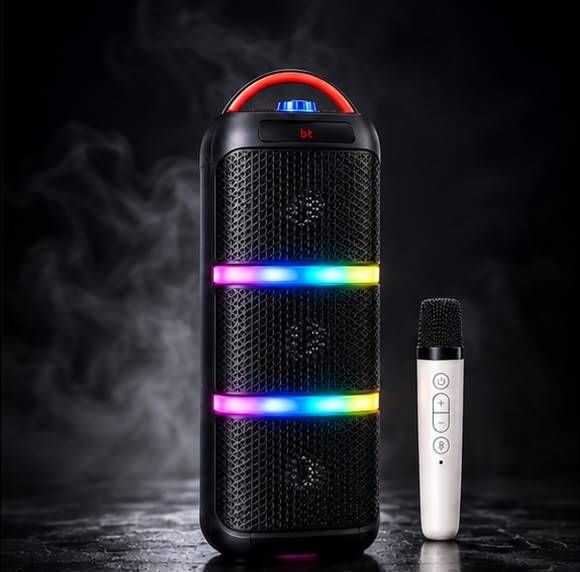 APH PRIME 100W Bluetooth Tower Speaker | Dual Woofer RGB Lights | Wireless Mic | 100 W Bluetooth Party Speaker-image-40