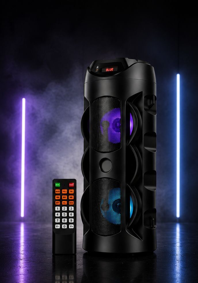 ZEKLY 40W Bluetooth Tower Speaker | Dual Woofer RGB Lights | Remote | 40 W Bluetooth Party Speaker-image-47