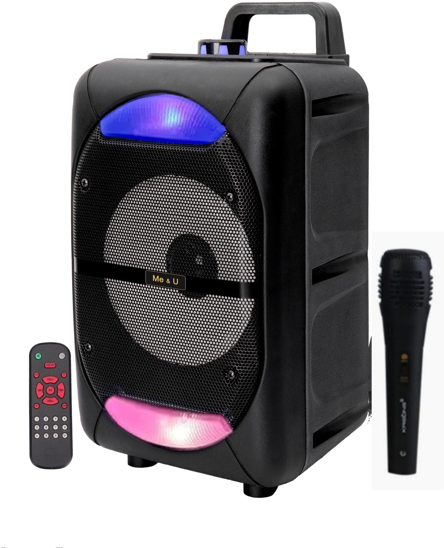 ME&U SoundFeast Pro with Bluetooth dancing RGB LIGHT FM USB AUX karaoke wired mic 50 W Bluetooth Party Speaker