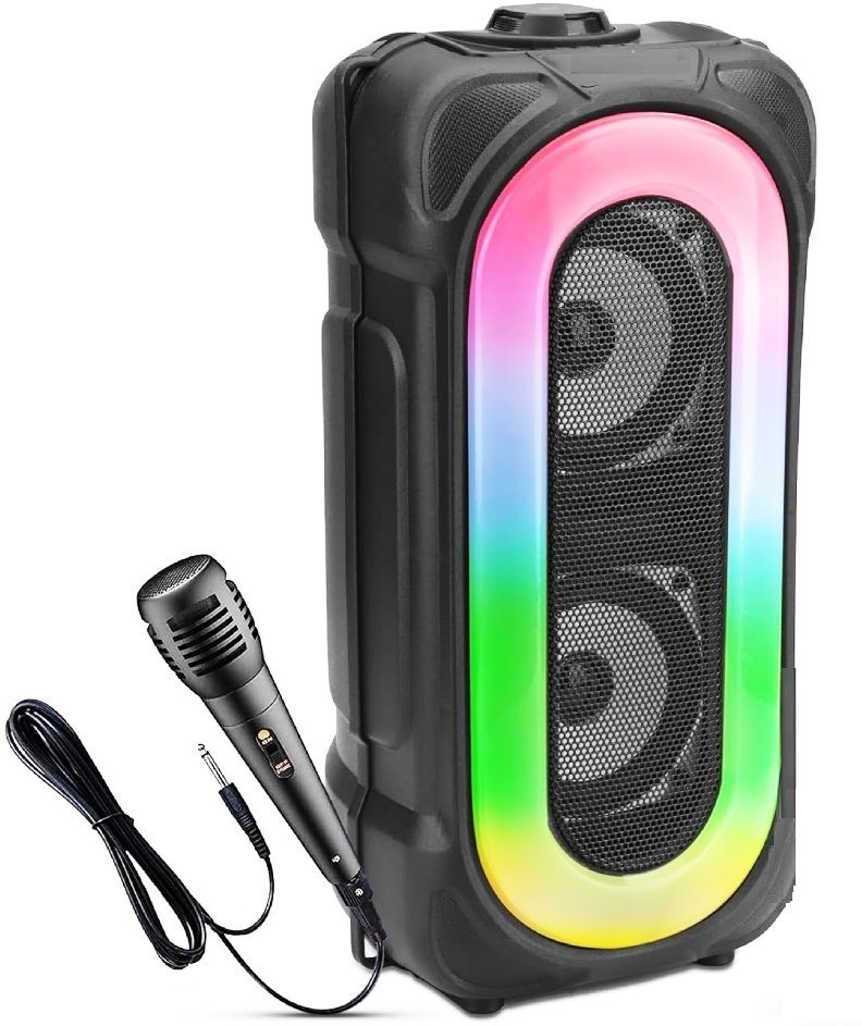 Gk King Series Dual 4-Inch RGB Light Bluetooth Speaker, USB/SD Card Support, Mic Input 40 W Bluetooth Party Speaker-image-35
