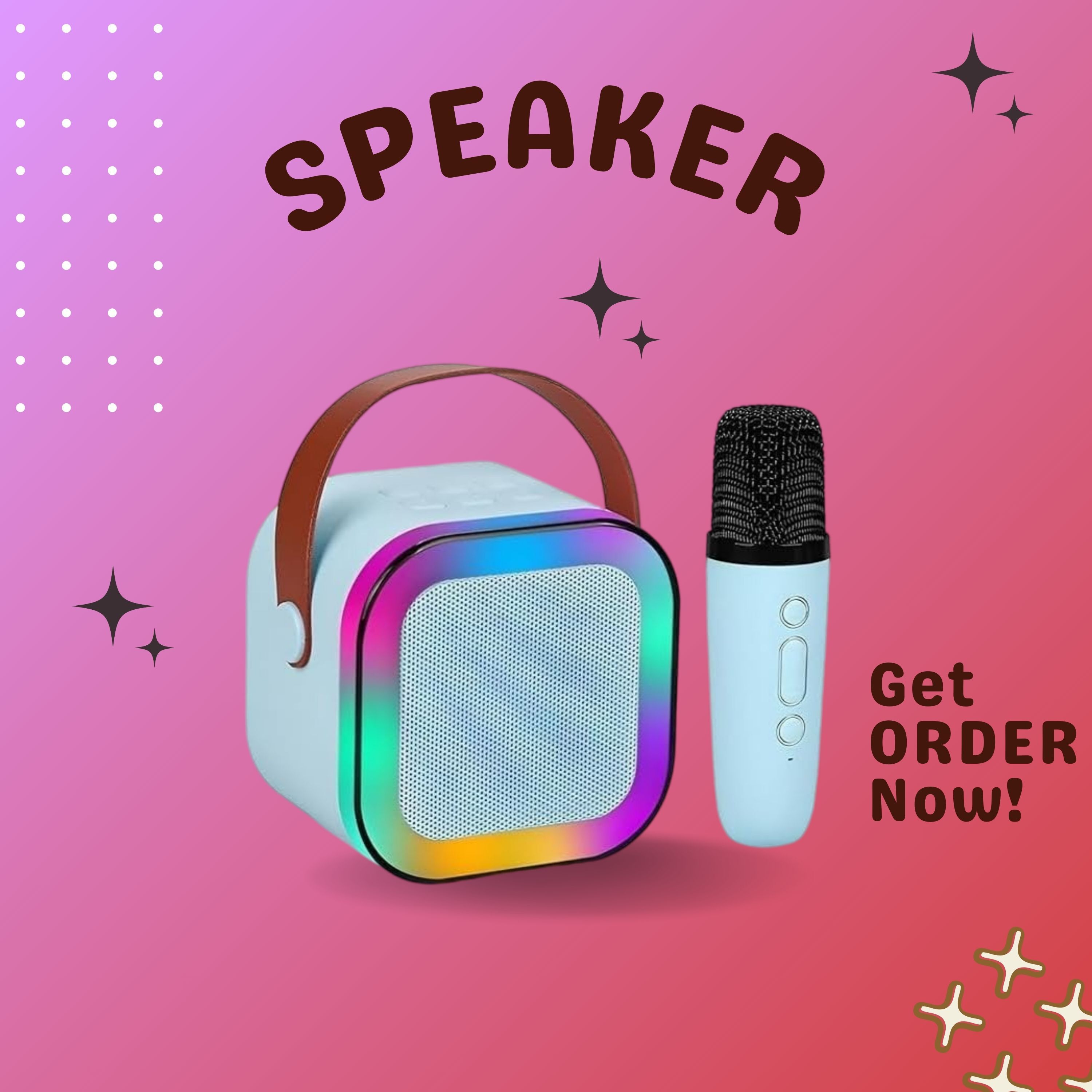 Clairbell 10W Bluetooth Speaker Wireless Karaoke Mic Speaker with RGB Light speakersWE60 10 W Bluetooth Party Speaker-image-37