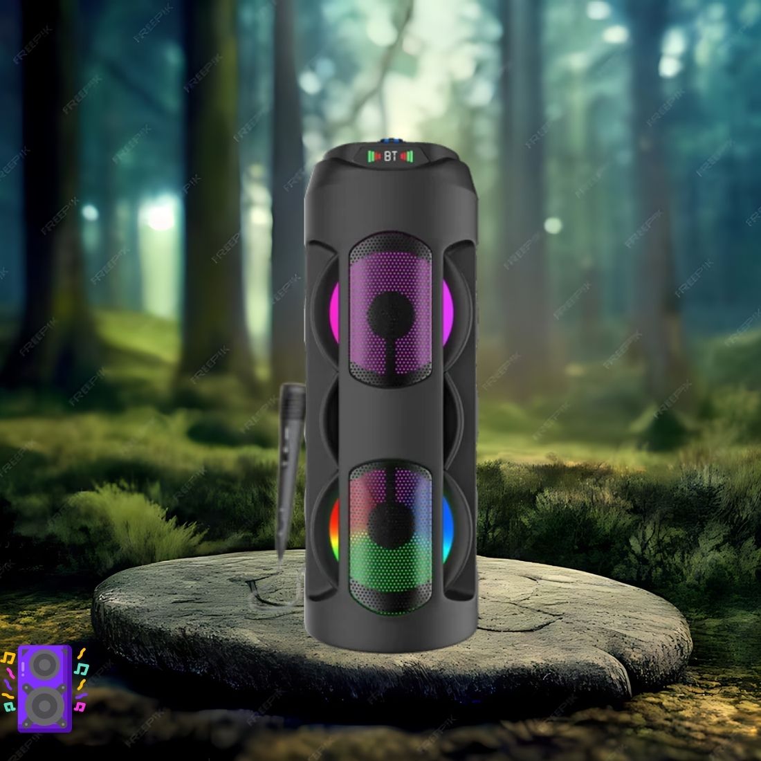 GUGGU WOW (WIRELESS BLUETOOTH PARTY SPEAKER) High Quality Deep Bass Sound With MicV473 40 W Bluetooth Party Speaker-image-43