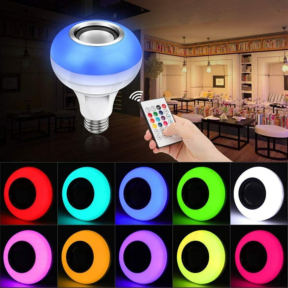 ZiniQX Music bulb Bluetooth Speakers and Remote Control RGB Lamp B22 Home Decoration Smart Bulb-image-0