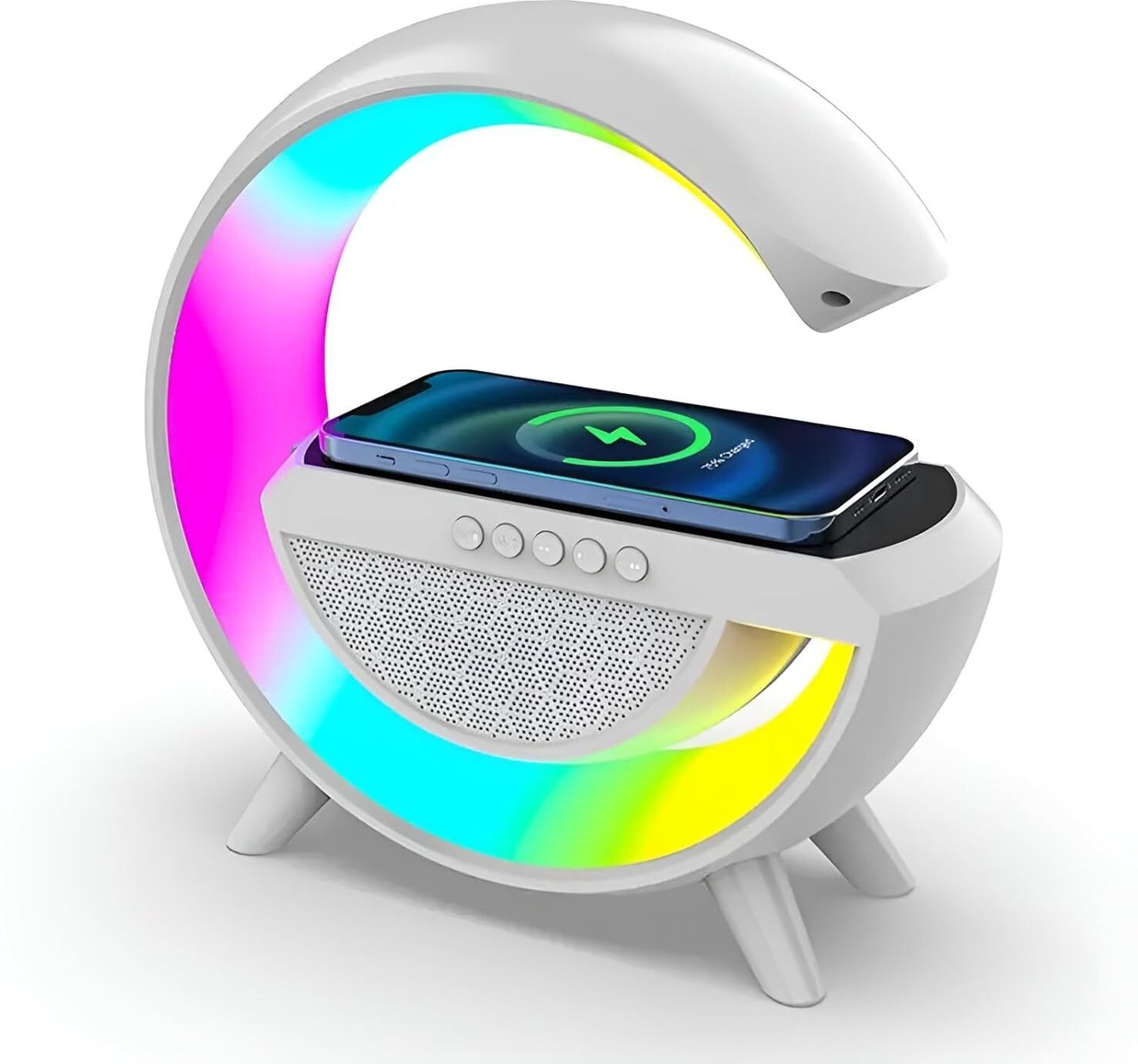 WON Multi-Function Bluetooth Speaker Lamp with Wireless Fast Charging, RGB Light 15 W Bluetooth Party Speaker-image-43