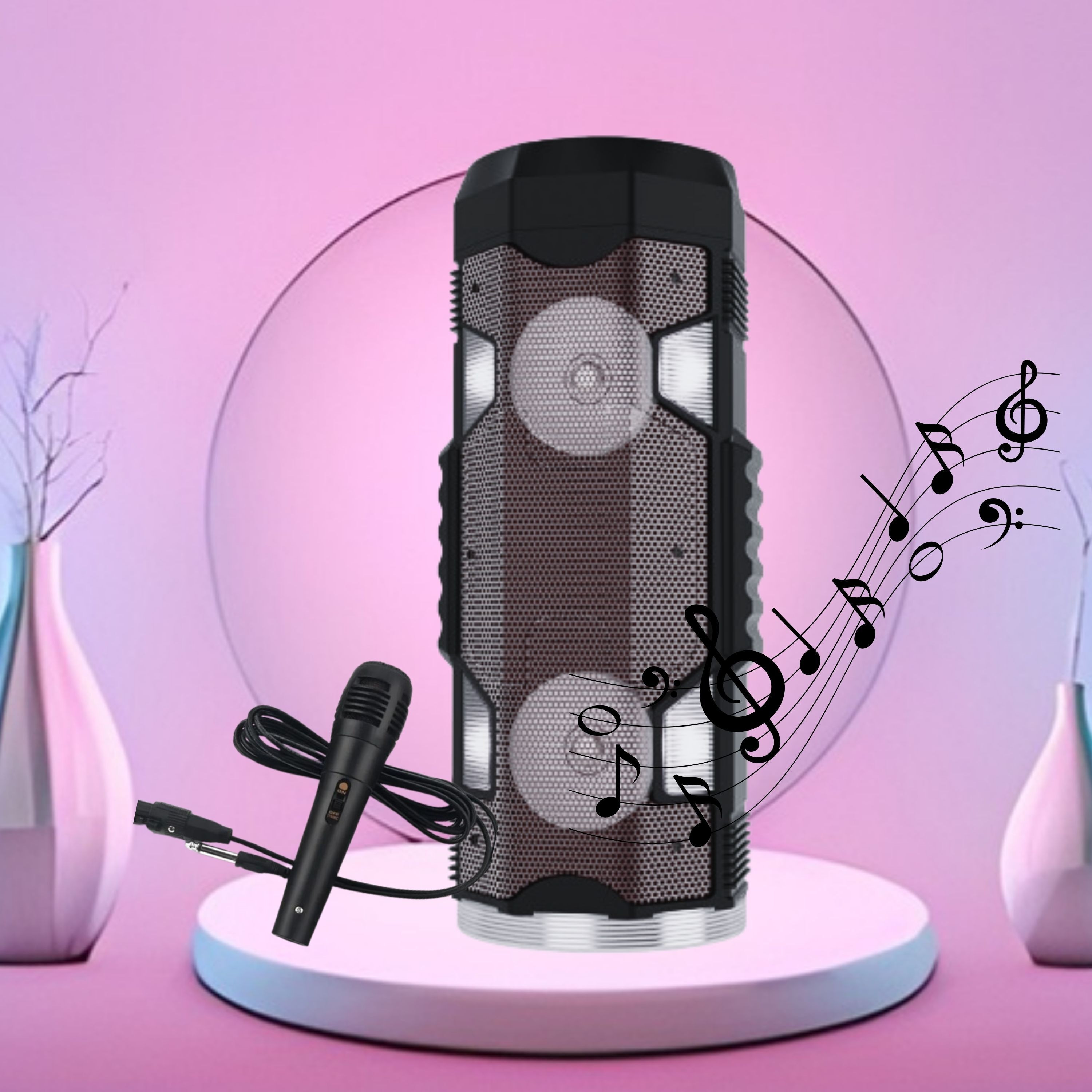 GUGGU Party Speaker with Wireless Bluetooth Speaker RGB Light Mic, FM With Remote K59 20 W Bluetooth Soundbar image 1