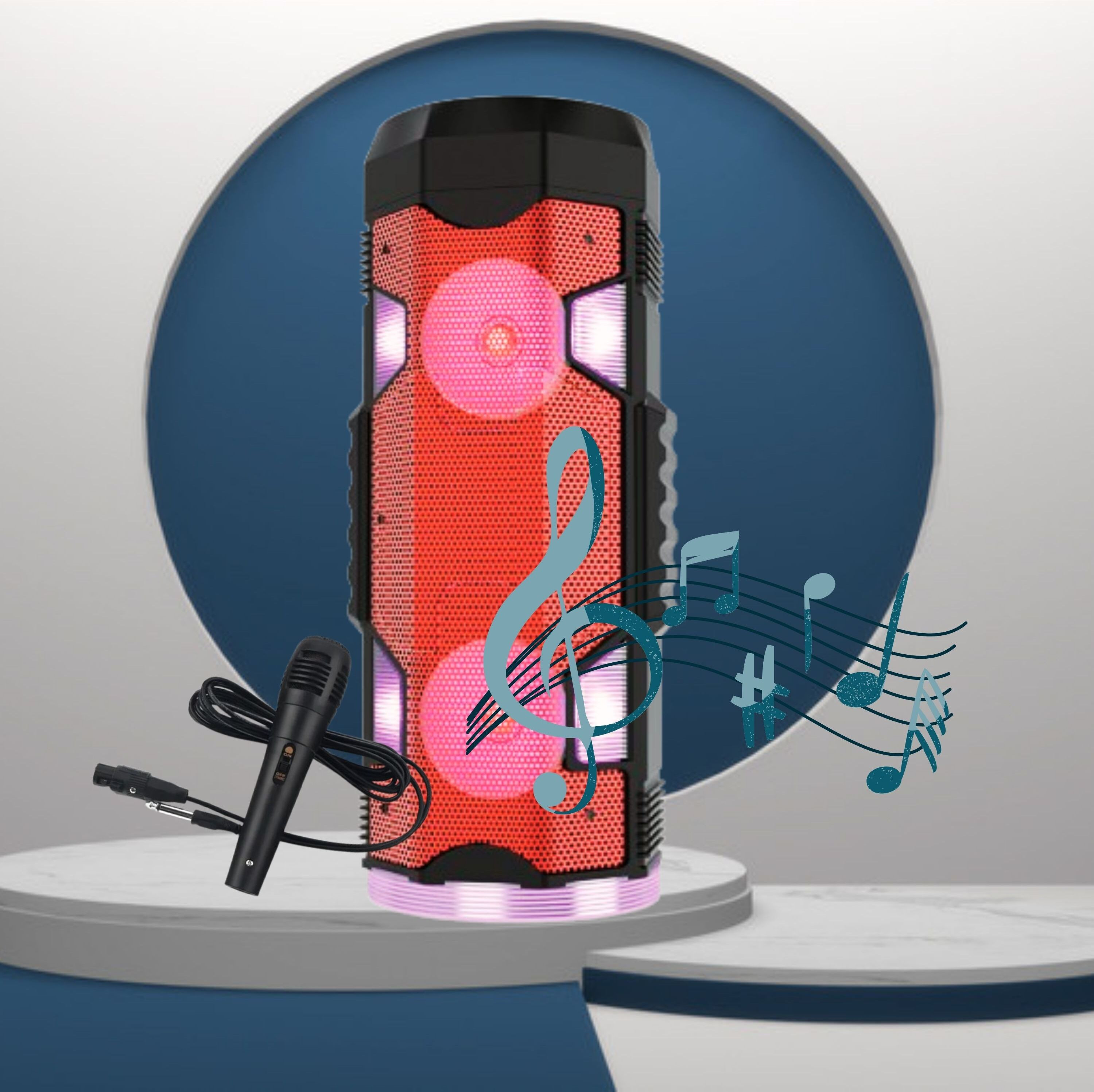 GUGGU Party Speaker with Wireless Bluetooth Speaker RGB Light Mic, FM With Remote K251 20 W Bluetooth Soundbar image 1