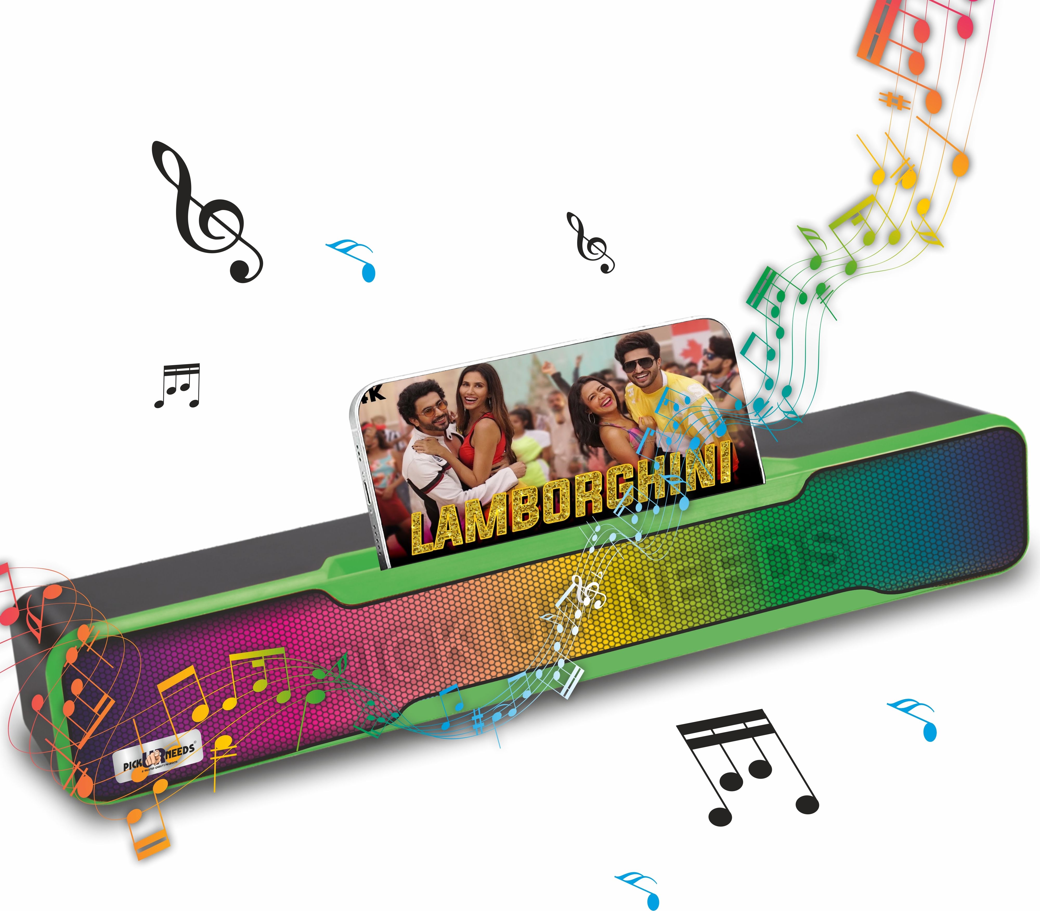 Pick Ur Needs Wireless Soundbar Speaker With RGB Light 1500mAh 7Hrs Playtime USB/Aux/TF card 10 W Bluetooth Soundbar-image-14