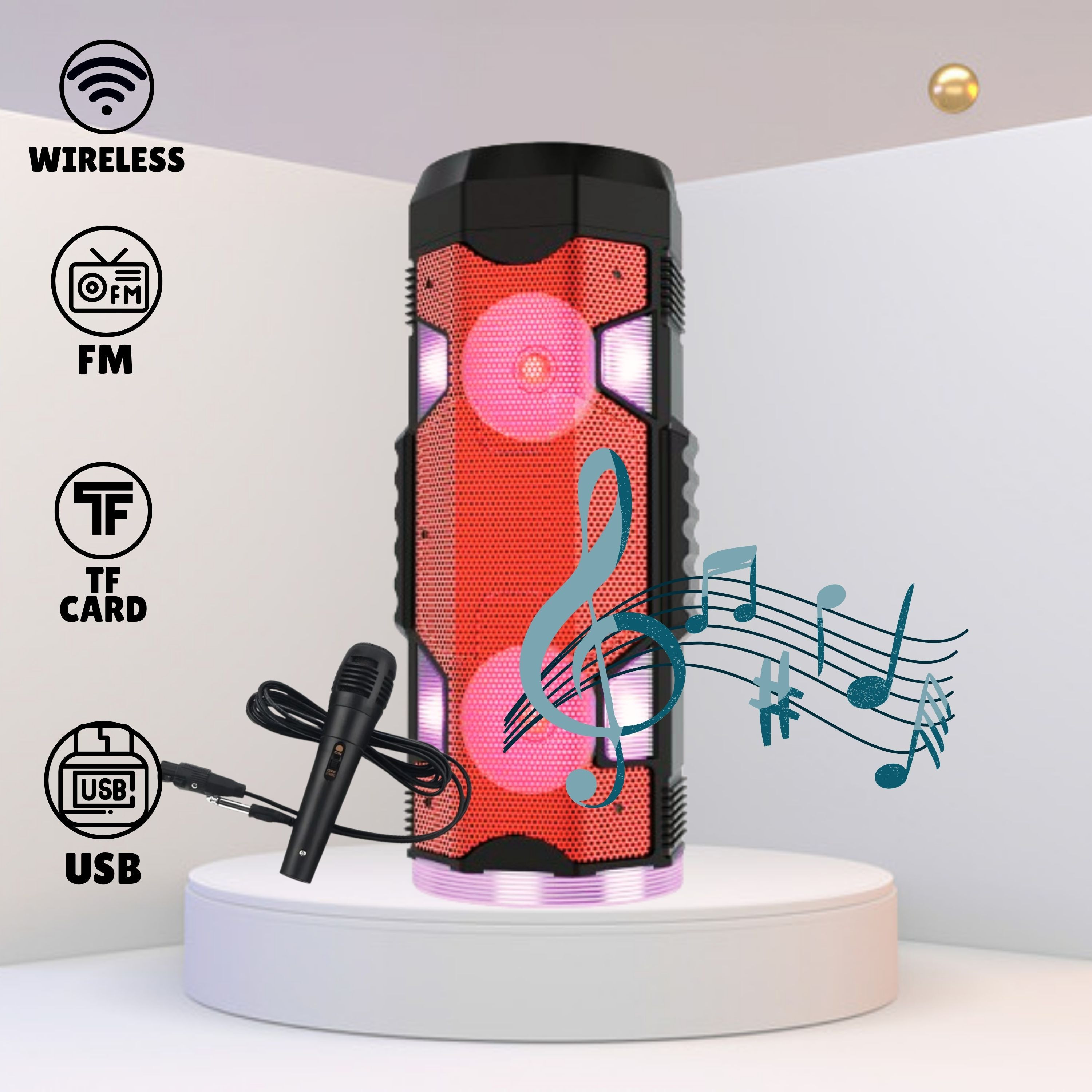 Clairbell Party Speaker with Wireless Bluetooth Speaker RGB Light Mic, FM With Remote S323 20 W Bluetooth Soundbar image 1