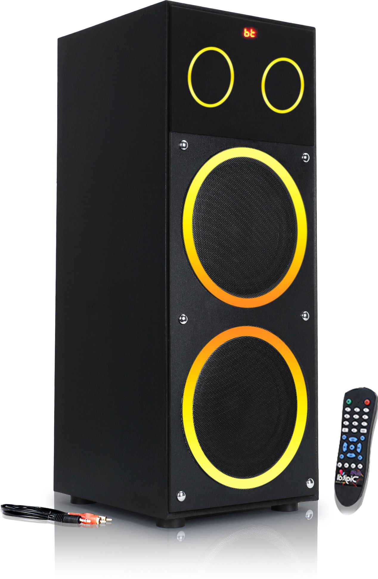 Bencley BLACK DIAMOND BASS TUBEE With Multi-color lights 186 W Bluetooth Tower Speaker-image-20