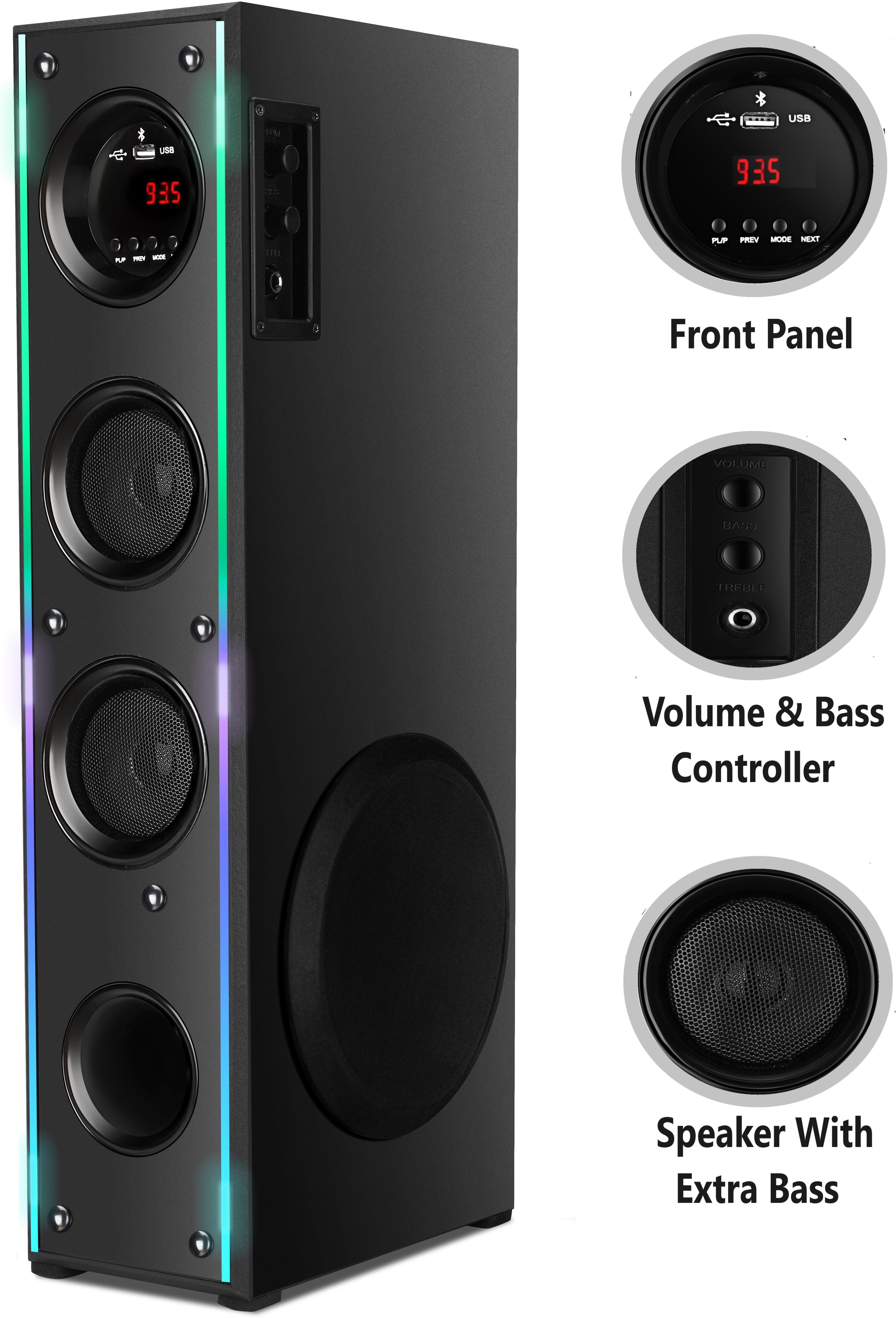RZG A-05T Single Tower Bluetooth Music Dj System Home theater 120 W Bluetooth Tower Speaker-image-44