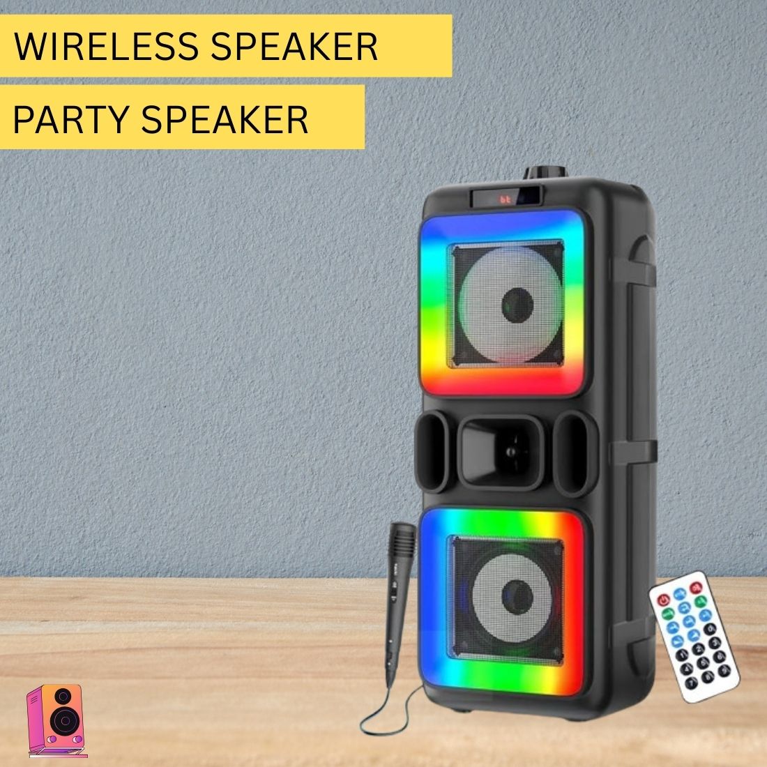 GUGGU Pushpa (WIRELESS BLUETOOTH TOWER SPEAKER) Crystal Clear Sound With RGB LightB322 40 W Bluetooth Tower Speaker-image-32