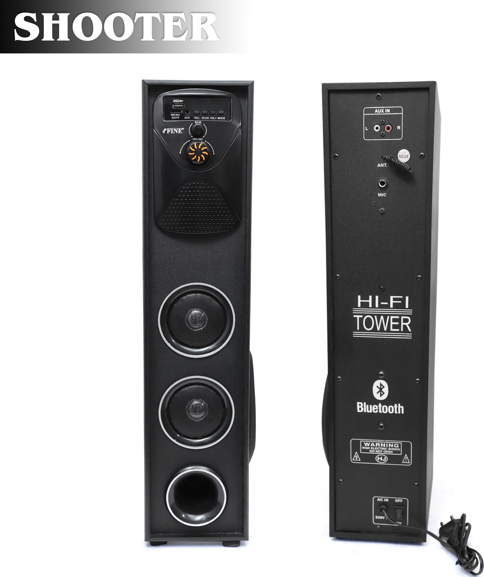 FINE DJ Multimedia Speaker with Bluetooth, USB, FM AUX 80 W Speaker 80 W Bluetooth Tower Speaker-image-15