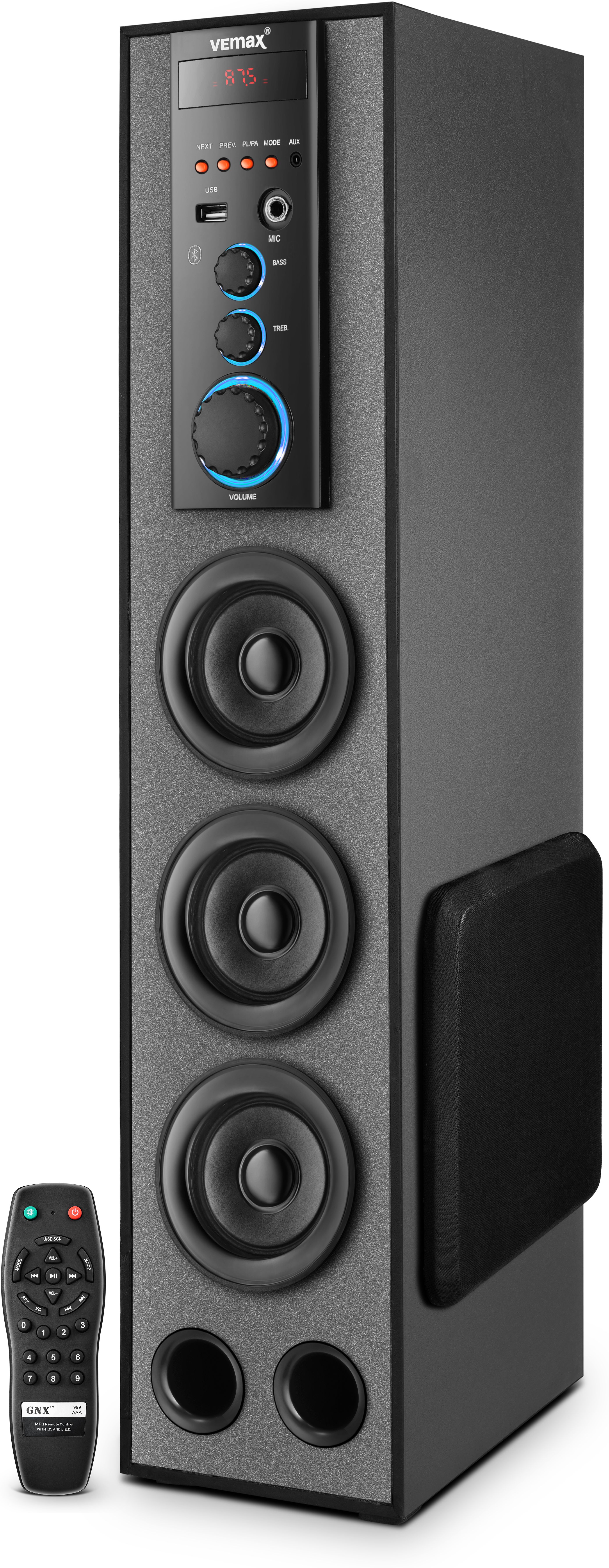 Vemax Hydra 3.0 Wireless Bluetooth 90W Tower Speaker (Bis Certified) With FM, AUX,USB 90 W Bluetooth Tower Speaker-image-6