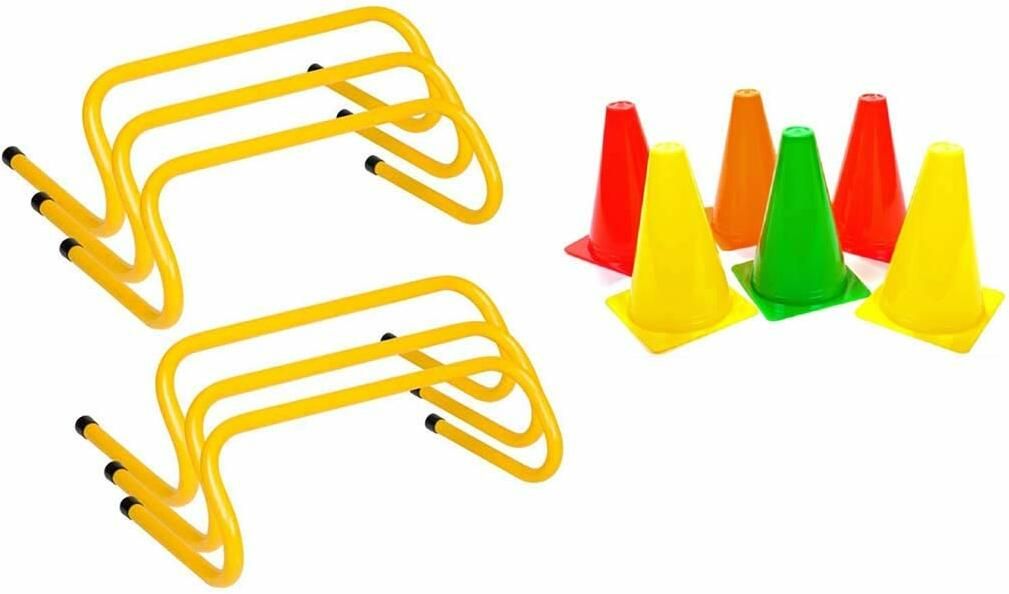 ymd 6" 6 Agility Hurdles, Cone Marker 6 Pc 6" Cones Football Cone Fitness Plastic Speed Hurdles-picture-16