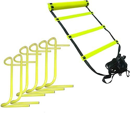 kalindri sports Speed Adjustable Speed Ladder 1Pc /Jumping Agility Hurdle 6 inch 6 Pc PVC Speed Hurdles-picture-28