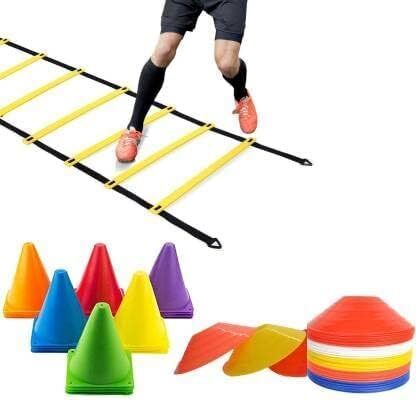Agility ladder 4m 10 rungs 10 space marker 6 training cones(adults and children) Speed Ladder-image-43