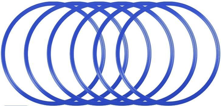 woms Agility and Speed Training Fitness Gymnastic Ring Set of 6 Pc Blue Speed Ladder-picture-0