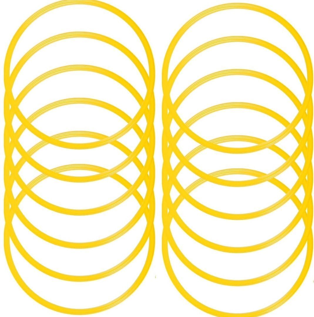 owlix Agility and Speed Training Fitness Gymnastic Ring Set of 12Pc Yellow Speed Ladder-picture-2