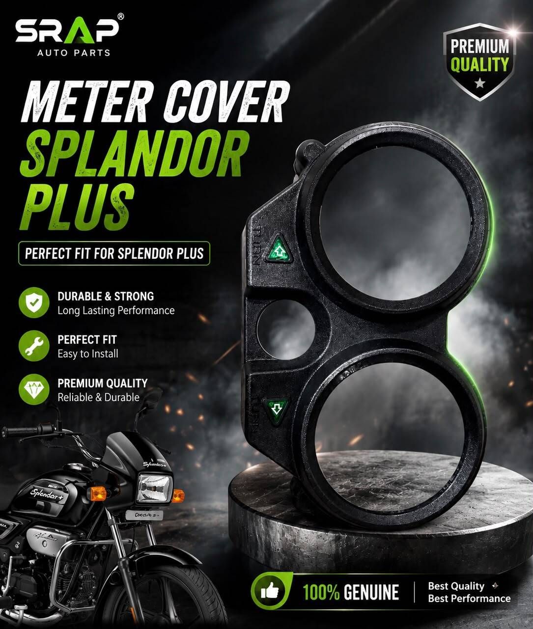 METER COVER SPLANDOR PLUS Analog Speedometer-image-1