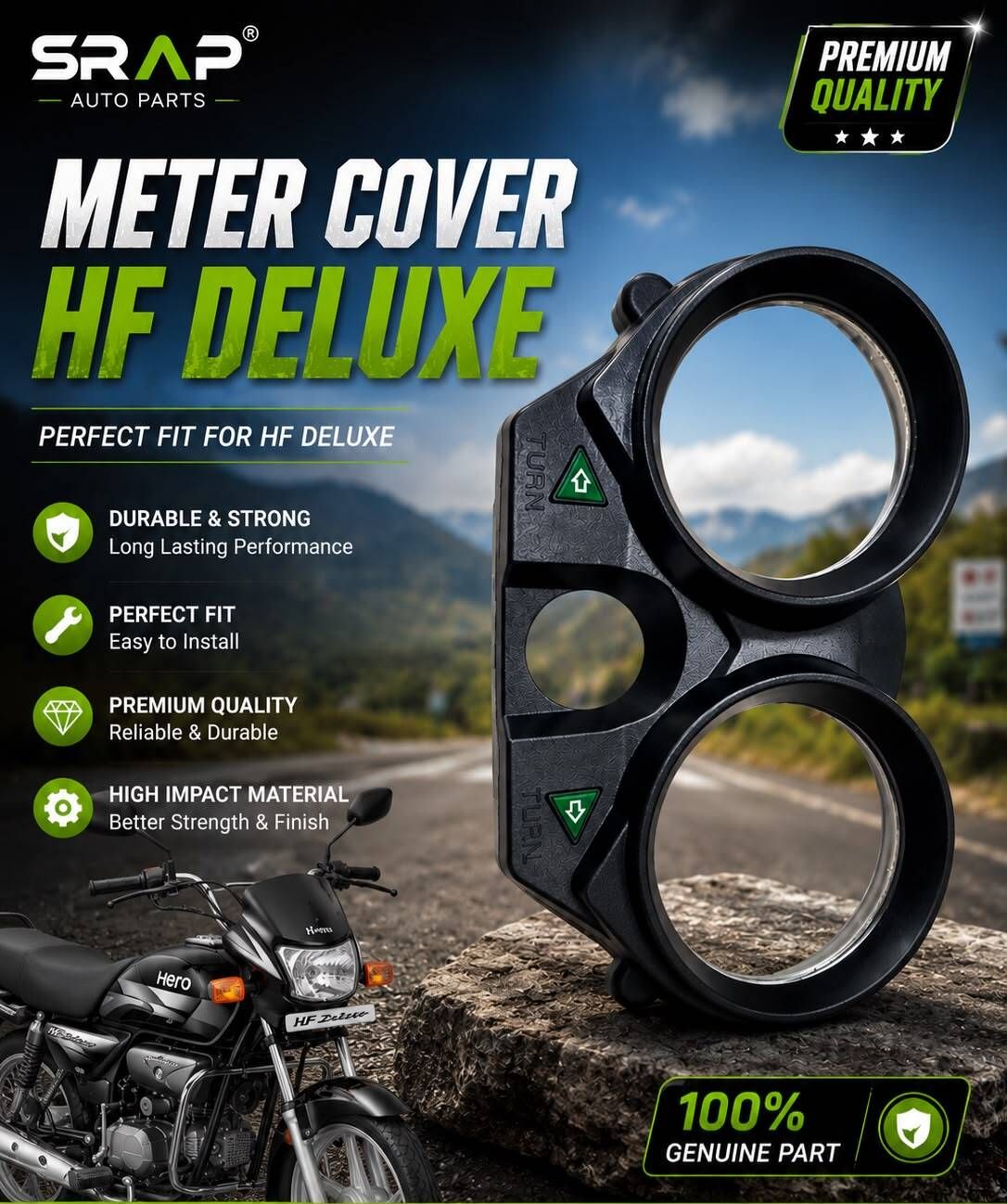 Meter Cover for HF Deluxe - Durable, Perfect Fit Analog Speedometer-image-28