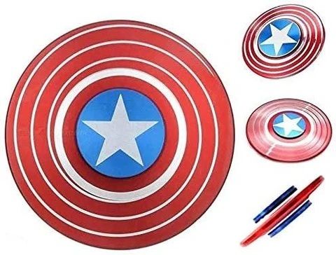 Round Captain America Finger Gyroscope Spinner Fidget Metal Stress Relieve Toys-image-9