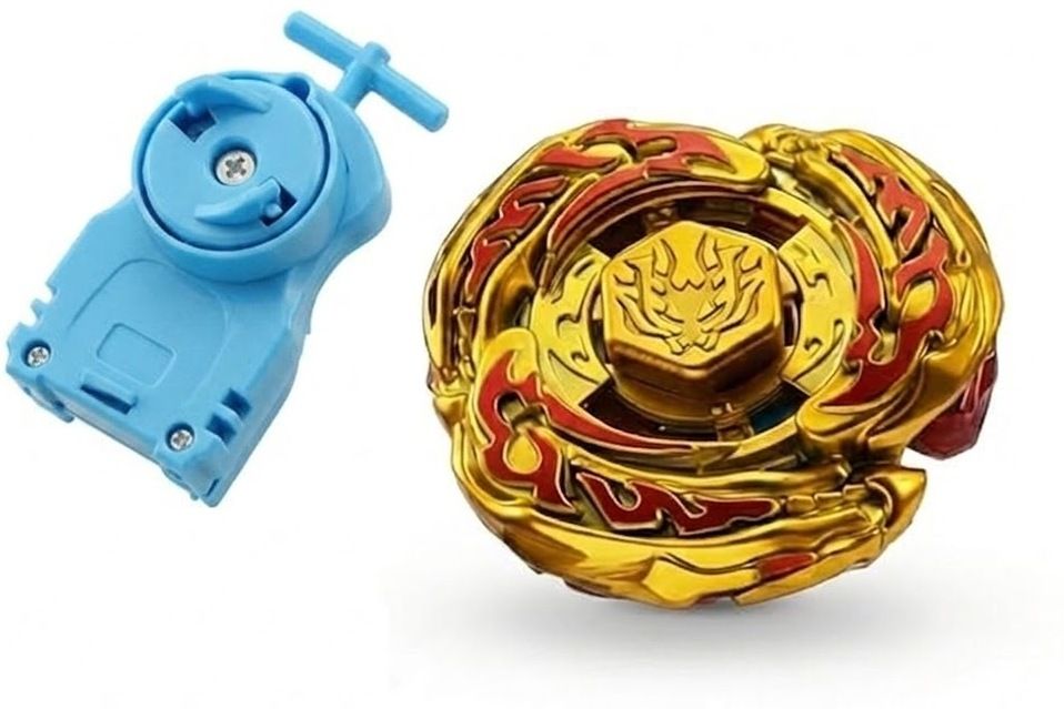 treandkart L-Drago Destroy F:S Metal Fury Spinning Top with Blue String Launcher(Gold)-picture-15