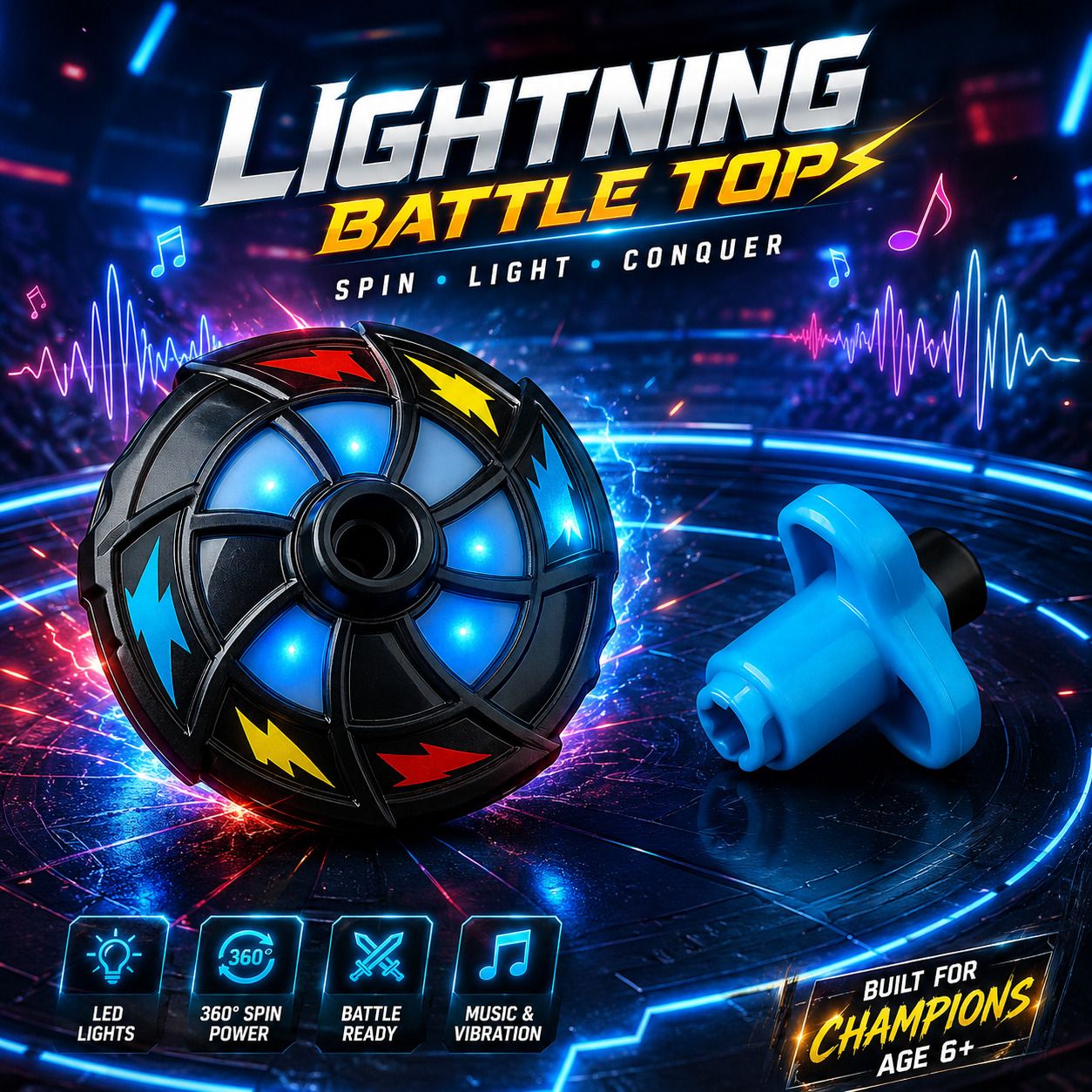 LED Lattu Spinning Top with Light Music & Laser Toy for Kids-image-32