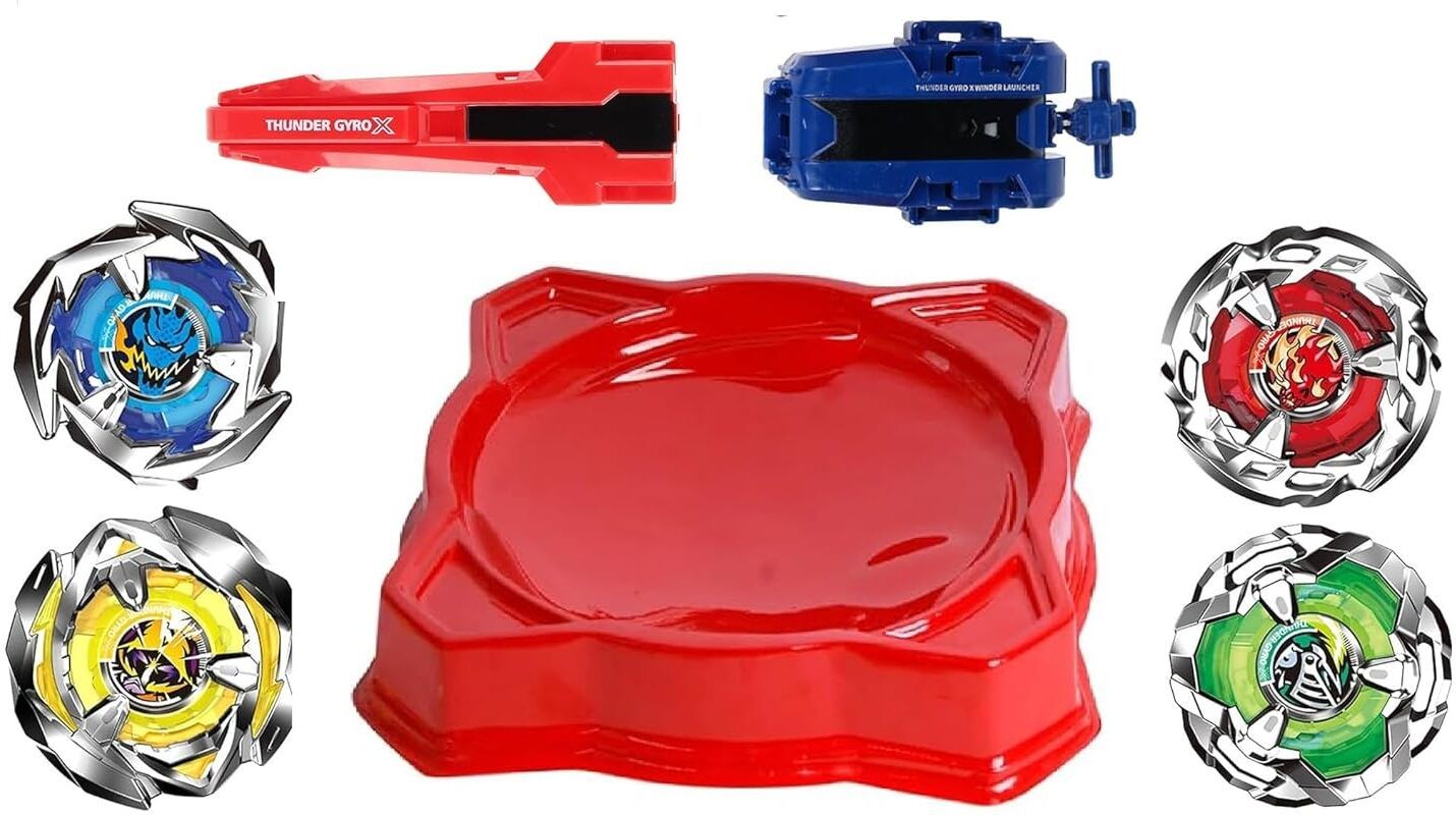 X Battle Tops Metal Fusion Turbo Gyro Evolution Set with Launcher