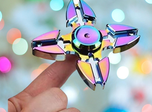 bestie toys Rainbow Gyro Crab Four Side Fidget Ninja Spinner Long Time Spin. image 1