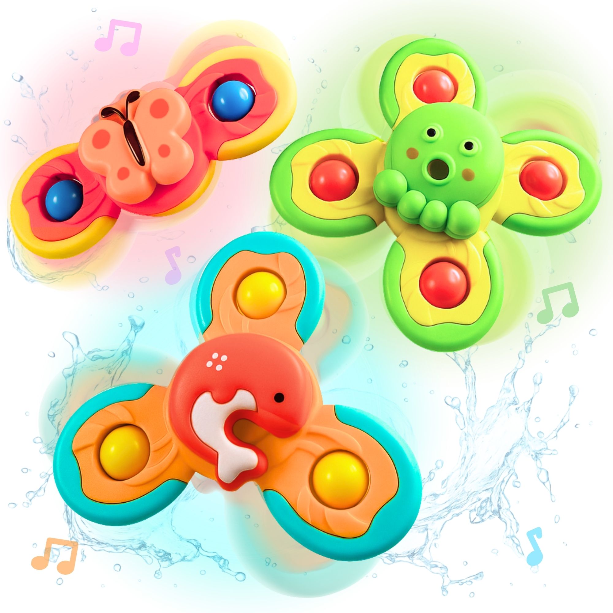 Set of 3 Suction Fidget Spinner Toy for Baby | Bath Toys For Toddlers & Kids-image-25