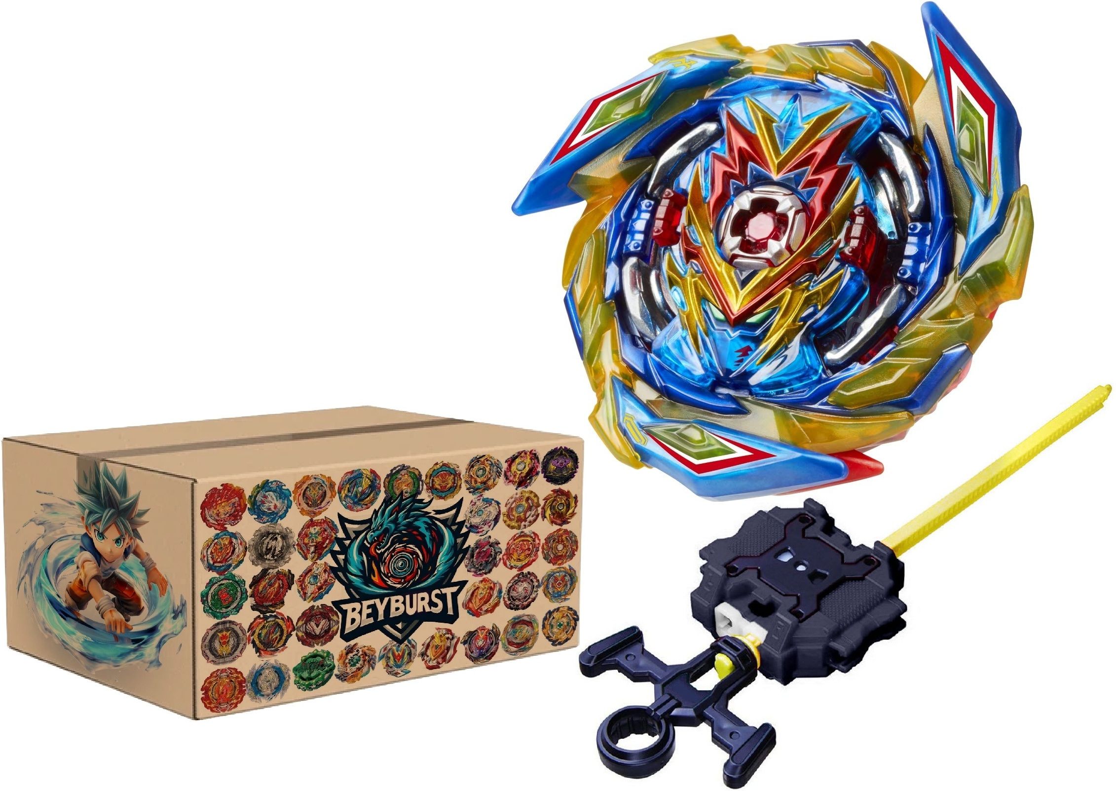 beyburst B163 Brave Valky Evolution' 2A Blade + LR Dual Spin Ripcord Launcher-picture-17
