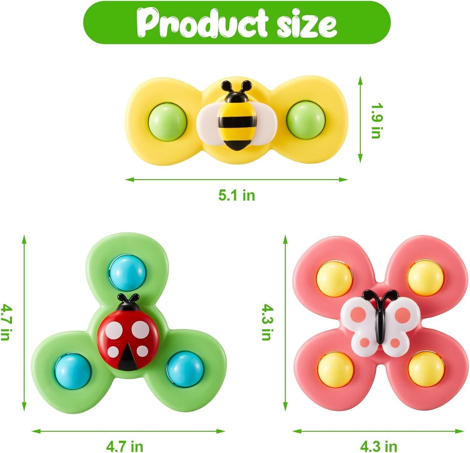 3Pcs Silicone Suction Cup Base Spinning Bath Toy-image-17