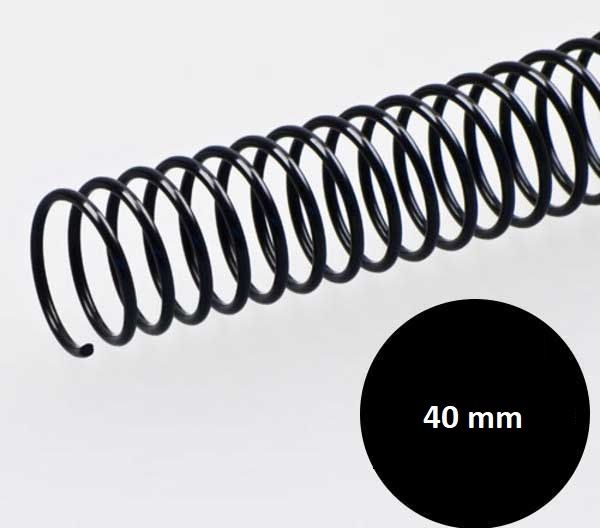 STAPRICO Black Spiral Binding Ring - 40 mm - Pack of 1 Kg - For Documents Ring Binder Manual Coil Binder