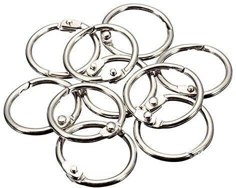KRAFTMASTERS 10pcs Loose Leaf Binder Ring Key Chain Rings Card Ring Stainless Steel(38mm) Manual Ring Binder-image-7