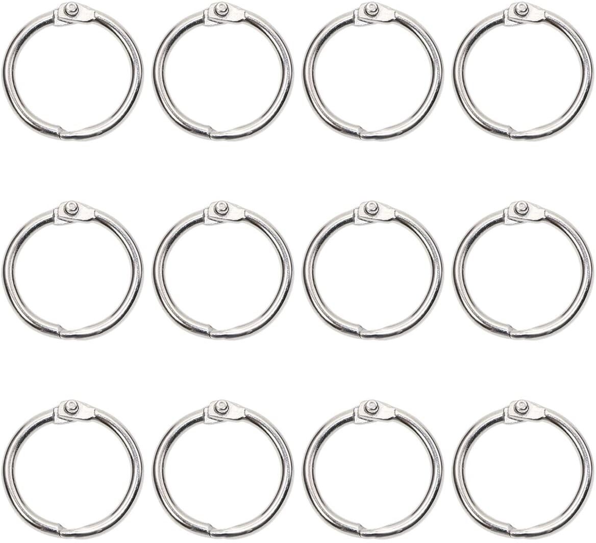 FRKB 25mm Binder Ring, Card Ring, Index Cards Notebook Rings Stainless Steel 12 Pcs Manual Ring Binder
