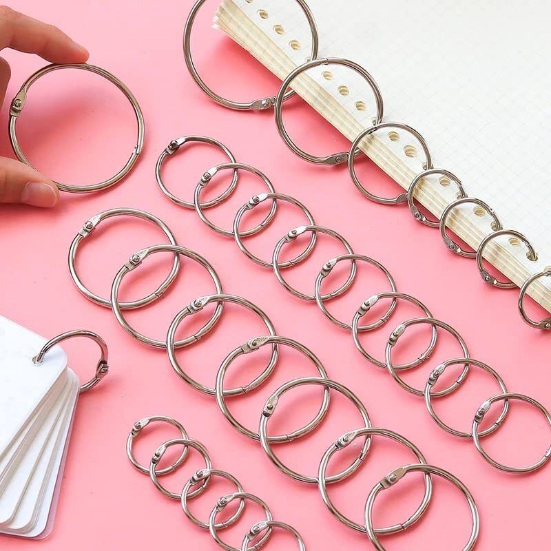 Brightlance 20mm Loose Leaf Binder Ring Key Chain Key Rings Card Ring Stainless Steel (20pc) Manual Ring Binder-image-39