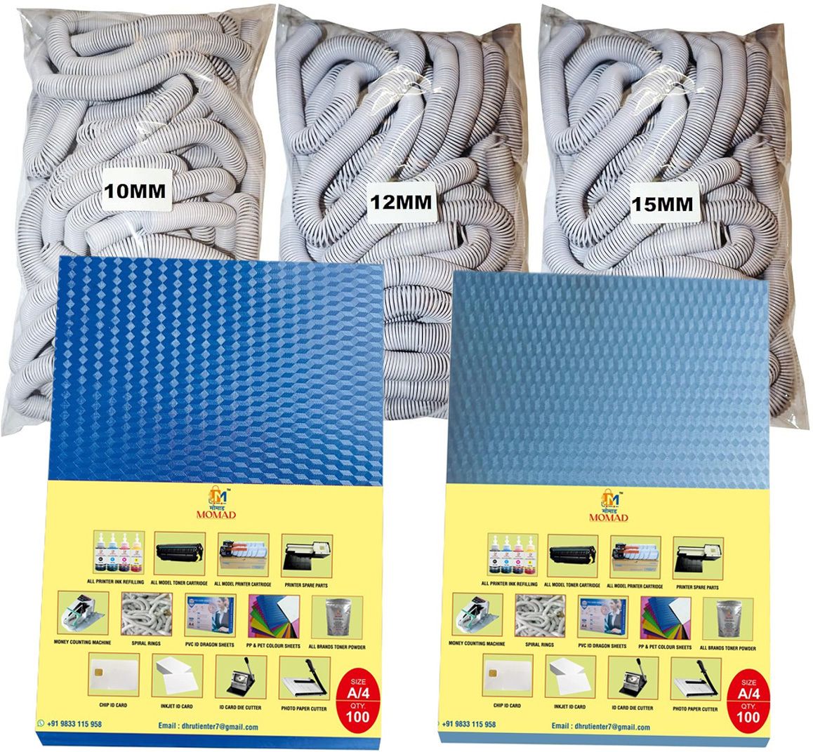 Momad Combo Pack for A/4 Spiral Binding Sheet (2 packet)& Ring 3 Packet(10,12,15) Manual Ring Binder-image-45
