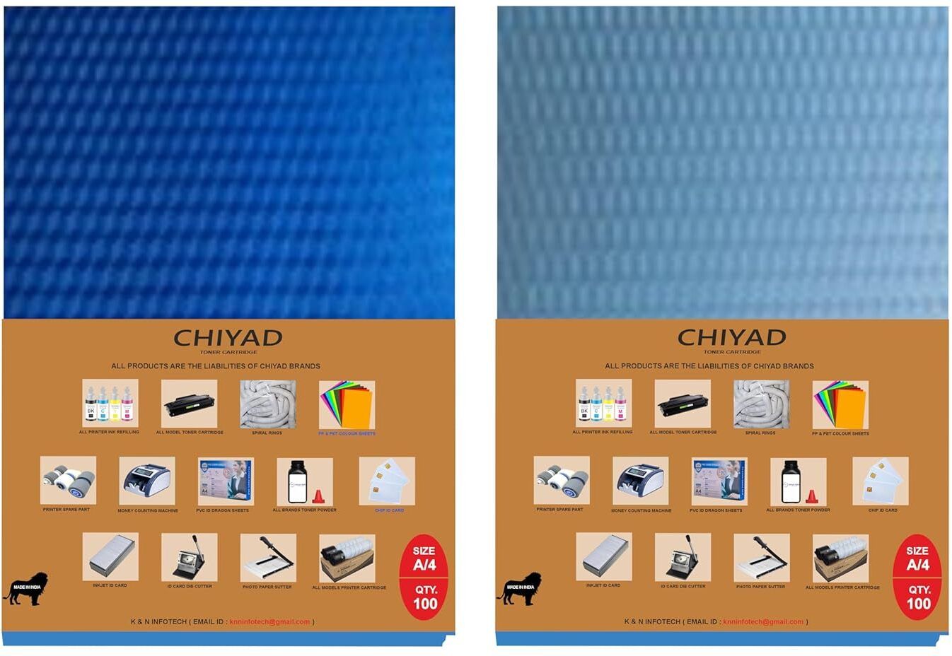 CHIYAD Combo Pack for A/4 Spiral Binding Sheet 2 Packet (Blue & Transparent) Manual Comb Binder-image-32